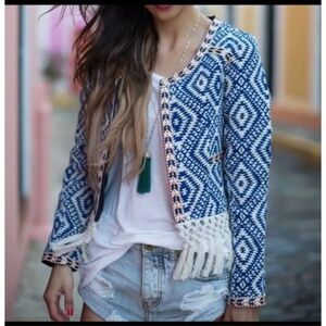 Tularosa Blue and White Patterned Jacket